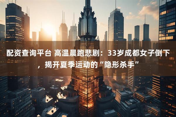 配资查询平台 高温晨跑悲剧：33岁成都女子倒下，揭开夏季运动的“隐形杀手”